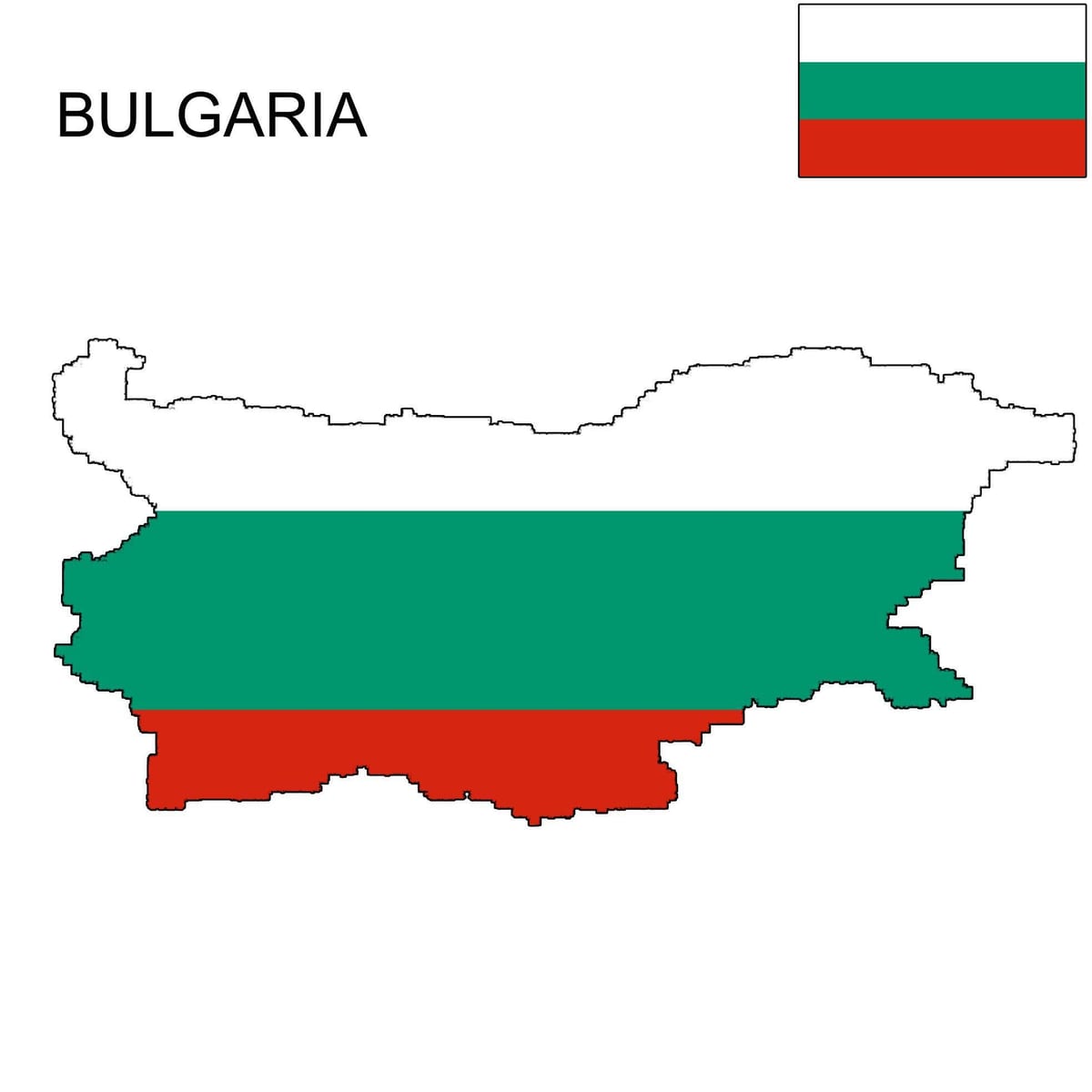 ბულგარეთის რუკა, დროშა