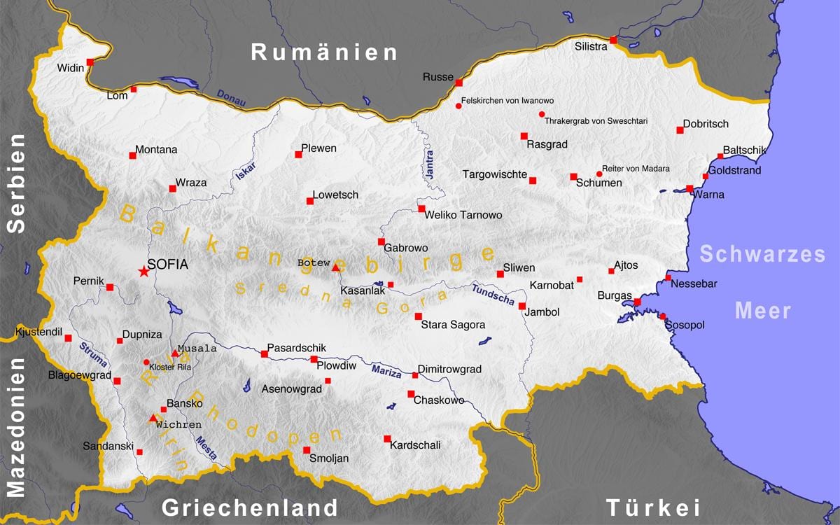 რუკა ბულგარეთის ზღვისპირა