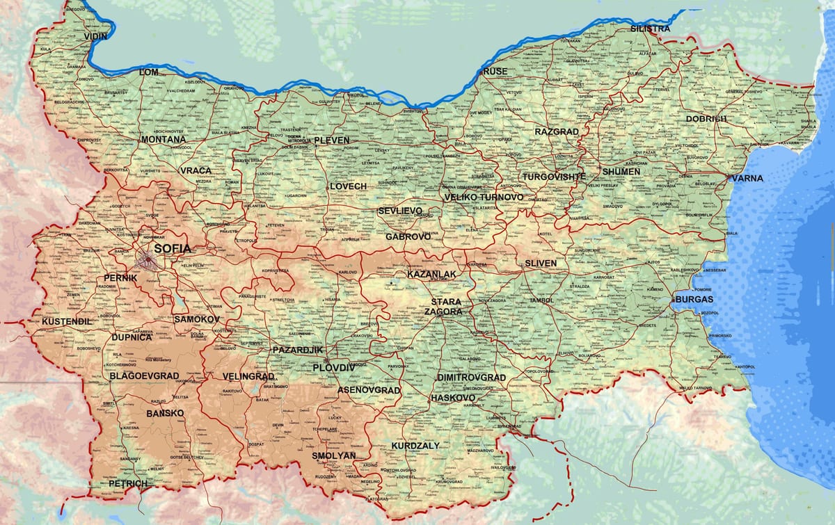 map დეტალური რუკა ბულგარეთი