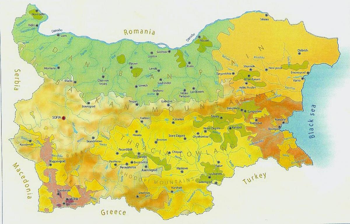 რუკა ბულგარეთი კლიმატის