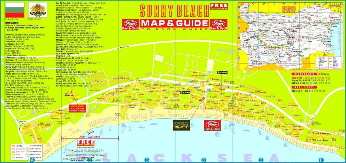 ტურისტული რუკა მზიანი beach ბულგარეთი